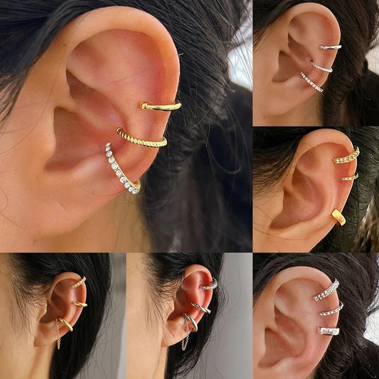 Fashion Jewelry Gold and Silver Color: No Piercing Required